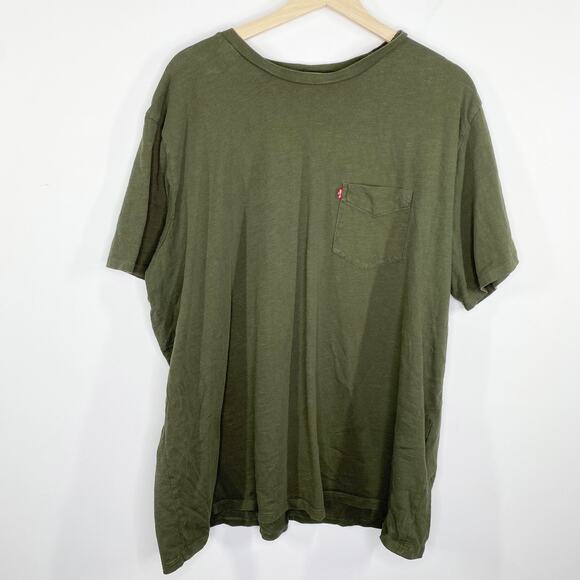Levi's Dark Green Standard Fit Short Sleeve T-Shirt Men's Size XX-Large XXL - Picture 1 of 8